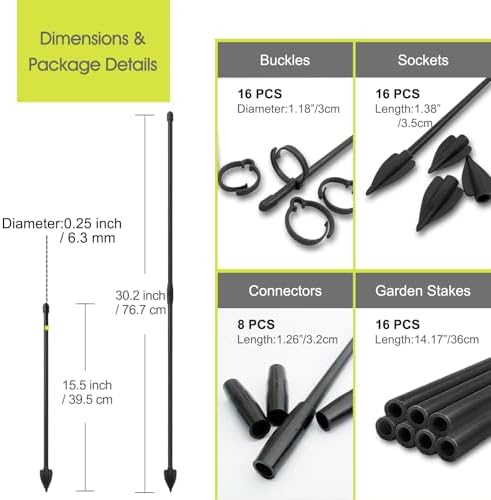 RIFNY Plant Stakes for Indoor Plants, Plant Support Stakes, 14 Inch