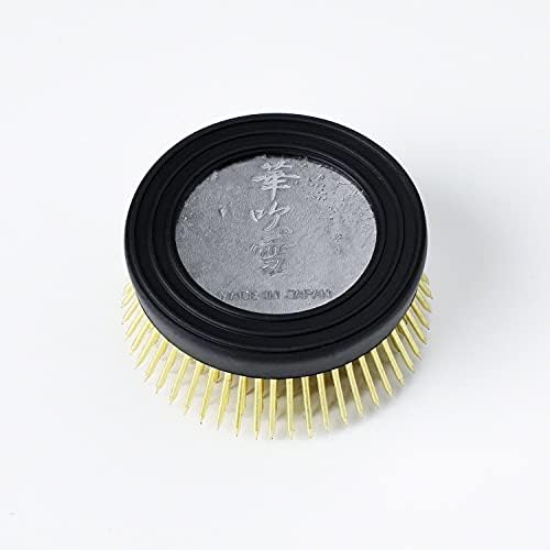 Wazakura Radial Blooming Flower Ikebana Kenzan, Made in Japan 2.5"(62mm), Unique Dome Shaped Brass Flower Arrangement Holder, Japanese Round Frog Pin for Fresh, Ceramic or Dried Flowers Creations