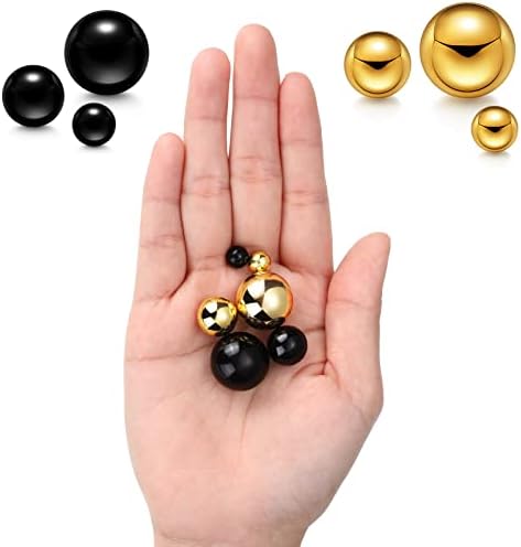 Junkin 300 Pcs Faux Pearl Vase Filler No Hole Beads, Gold, Black