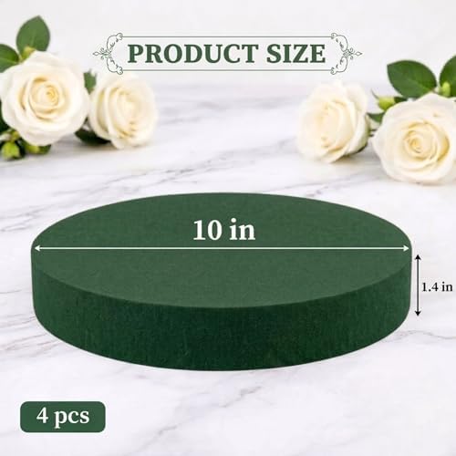 FLOFARE Floral Foam Round Blocks for Flower Arrangements, Green Florist Flower Foam for Fresh & Artificial Flowers, Wedding & Party Décor (Extra Large 10")