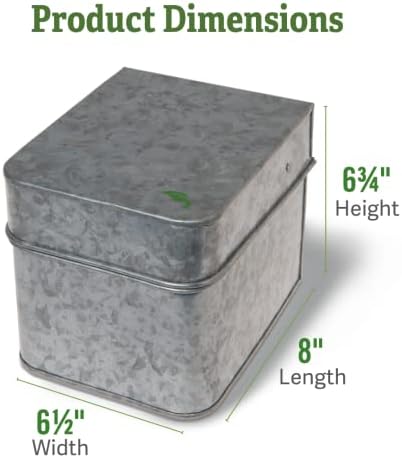 Gardener's Supply Company Galvanized Seed Saver Kit | 8" L x 6-1/2" W x 6-3/4" H Steel Box Keeps Seeds Organized | Includes Paper Envelopes and Dividers