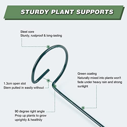 20 Pack 16 Inch Plant Support Stakes for Outdoor Plants and Indoor Flowers