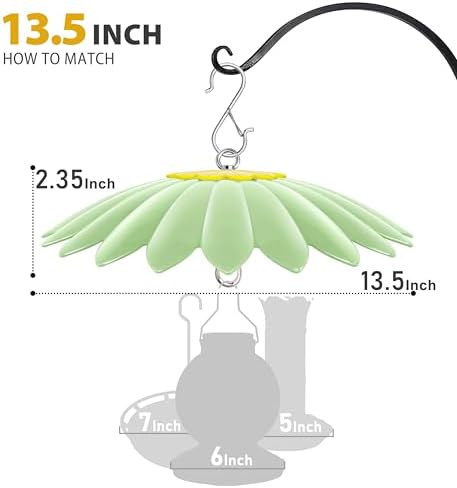 10.5 inch Bird Feeder Rain Guard,Hummingbird Feeder Shade Dome Cover,Umbrella Cover for Bird House for Outdoor,Squirrel Baffle,5 Pack(LightGreen,Green,Yellow,Orange,Red)