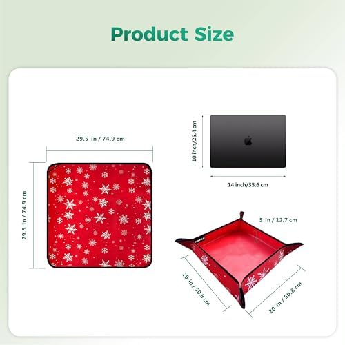 29.5"x29.5" Plant Transplanting Mat - Thickened Waterproof Potting Mat, Succulent Gardening Mat, Portable Repotting Mat for Mess Control, Indoor Outdoor Use (PVC-Red Snowflake)