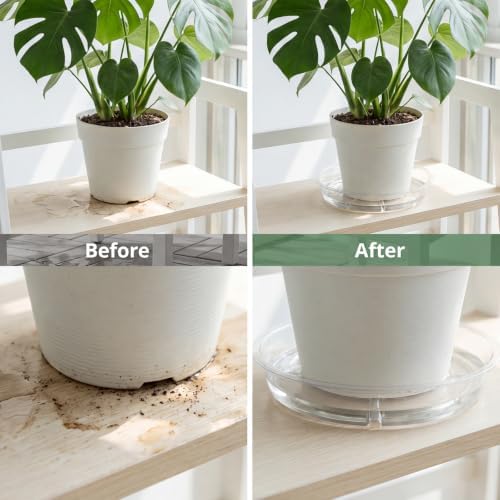 ondware 20 Pack 12 Inch Plant Saucers, Round Plastic Drip Trays