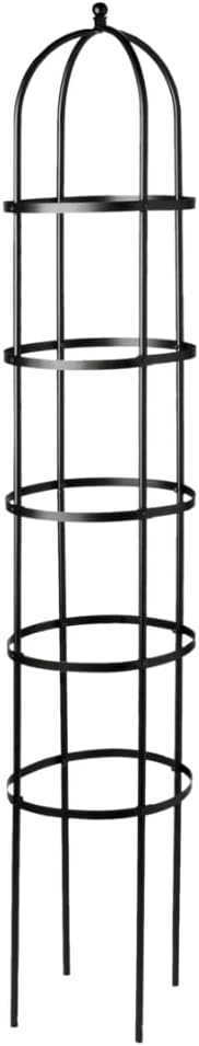 Gardener's Supply Company 7 Ft Essex Round Trellis | Sturdy Powder-Coated Steel Freestanding Obelisk Garden Trellis for