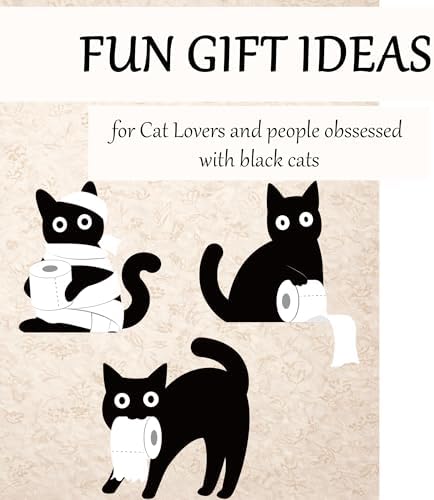 Dripykiaa Funny Black Cat Bathroom Decor Set, 3 Pcs Wooden Cats