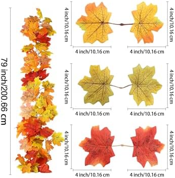 SITUMEIZI 2 Pcs 13Ft Fall Leaves Garland for Thanksgiving Decor