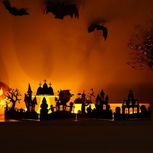 Colingmill 32'' Halloween Tabletop Wooden Decor Black Cemetery Haunt House