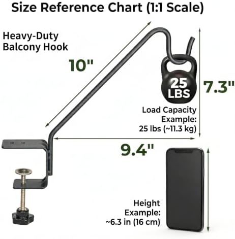 Kingsyard 2 Pack 10 Inch Medium Metal Deck Railing Hooks