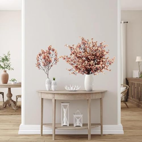Sggvecsy 15 Pcs Babys Breath Artificial Flowers Gypsophila Bouquets Bulk Real Touch Fake Silk Flowers for Home DIY Floral Arrangement Table Centerpiece Fall Thanksgiving Autumn Decoration (Mixed)