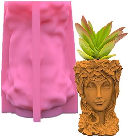 Flower Pot Mould for Cement Silicon DIY Concrete Plant Vase Moulds Handmade Home Decoration Tool Pen Holder Resin Epoxy Silicone Mold (G102)