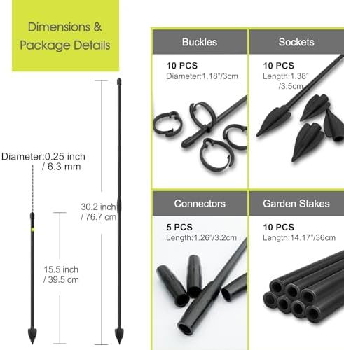 RIFNY Plant Stakes for Indoor Plants, Plant Support Stakes, 14 Inch