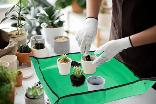 30" X 30" Large Plant Repotting Mat for Indoor Plants Potting Soil, Foldable Waterproof Plant Repotting/Potting Tray, Potting Mat for House Plants Succulents Gardening Tools Gifts for Gardener
