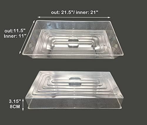 RooTrimmer 10 Pcs Humidity Dome, Plastic Clear Seed Starter Dome 1020 Tray Covers Humidifying and Insulating for Greenhouse Germination and Garden Growing (21.5"×11.5", 3.15" Height, 10-Pack)