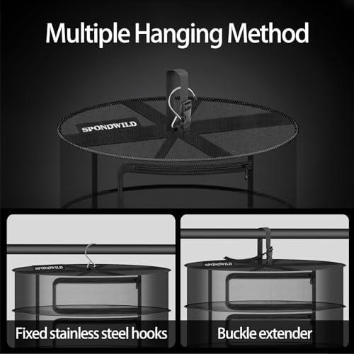 Herb Drying Rack, 18" Diameter 4 Layer Hanging Mesh Net