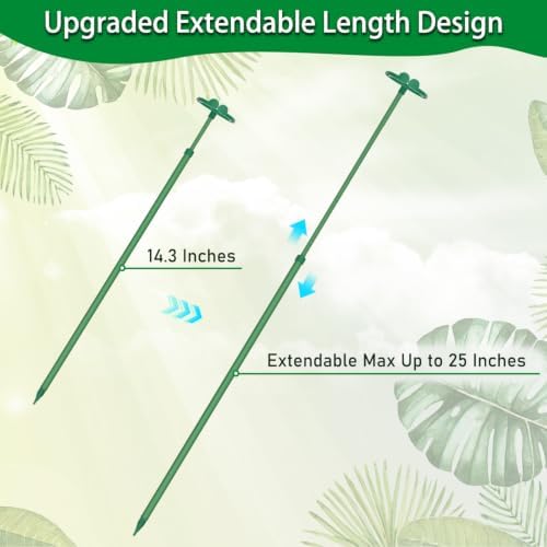Extendable Plant Stakes, Length Scalable From14.3to25IN Plant SupportStakes