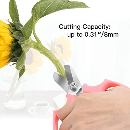 Housolution Flower Scissors, Premium Steel Garden Pruning Shears, Pink