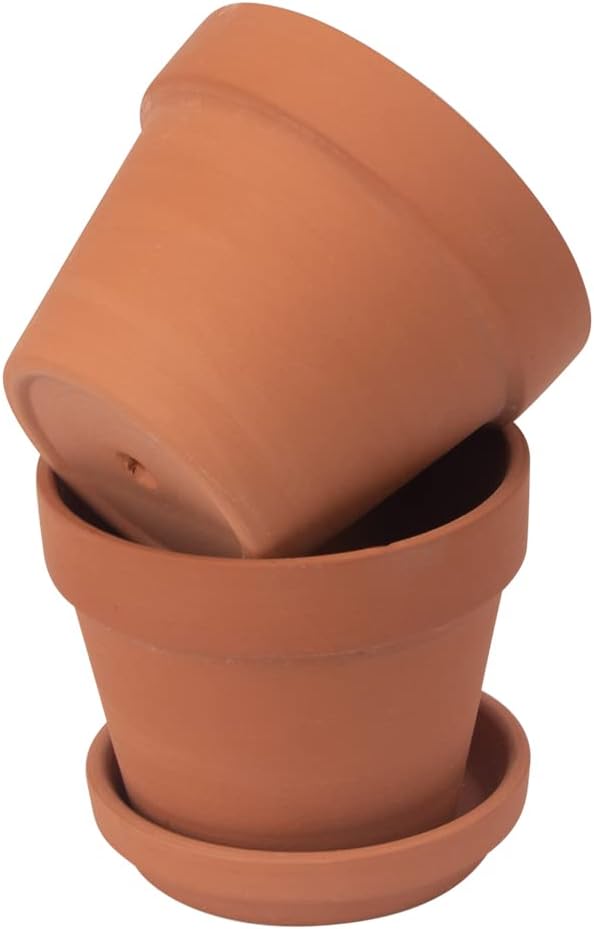 CFKJ [17 Pack] 4" Planter Nursery Pots Terracotta Pot with Saucer Clay Ceramic Pottery Cactus Pot Flower Succulent