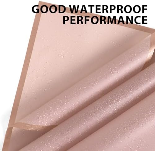 20 Sheet Flower Wrapping Paper-Waterproof Floral Bouquet Paper (Dark Pink)