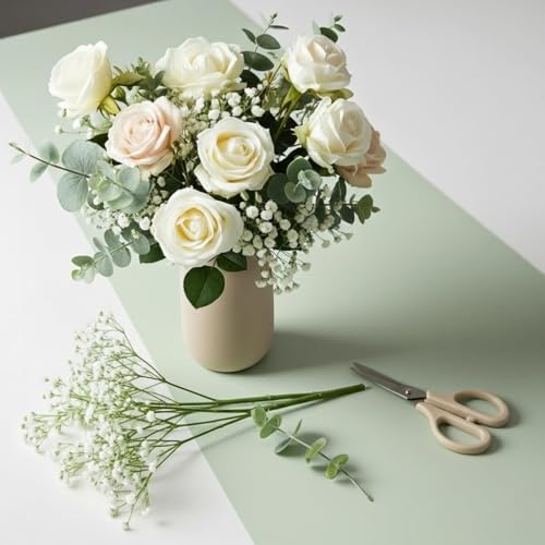 Sukh 30 Babys Breath Artificial Flowers - White Fake Gypsophila for Wedding