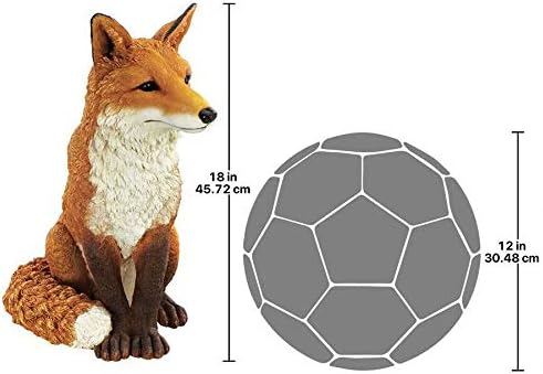 Design Toscano Simon The Woodland Fox Indoor/Outdoor Garden Statue for Patio, Pool or Lawn, 18 Inch Tall, Cast Stone