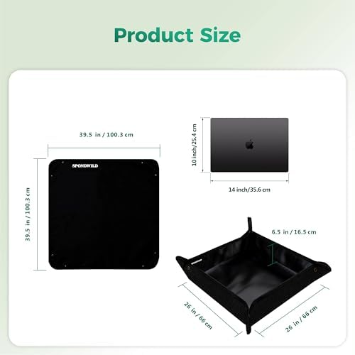 39.5"x39.5" Plant Transplanting Mat - Thickened Waterproof Potting Mat, Succulent Gardening Mat, Portable Repotting Mat for Mess Control (PVC-Black)