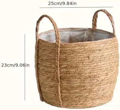 10 inch Large Seagrass Woven Planter Basket with Handles