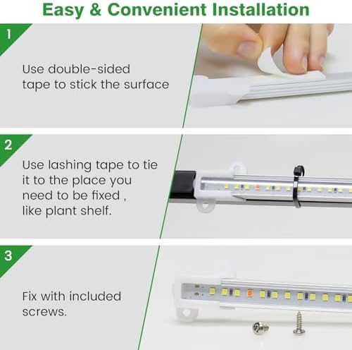Wiaxulay 16in Grow Light Strip for Indoor Plants Seed Starting, 36W, 2 Pack