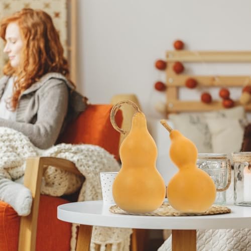 NUOBESTY 2 pcs Natural Adornment Gourd Decor Desktop Ornament for Living Room Office Bedroom Home Tabletop Display 5.90 X 3.14 X 3.14 in