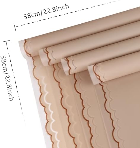 FUHITIM 20 Sheets Flower Wrapping Paper(Khaki)