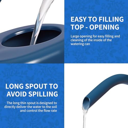 Watering Can, Stainless Steel Watering Can for Indoor & Outdoor Plants, 1L/35oz Long Spout Water Can with Handle, Rust-Proof Plant Watering Pot for House Plants, Garden Flowers