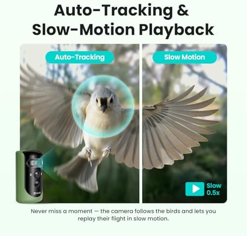 Birdfy 2 Pro Solar Bird Feeder Camera, Dual-Lens 2K+1080P, 7-Day AI Trial
