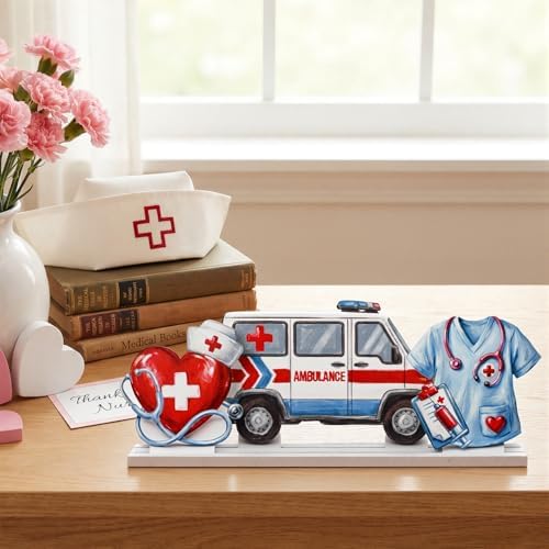 Smile Nurse Appreciation Wooden Tabletop Sign Indoor Decor for Nurse Month & Nurses Week