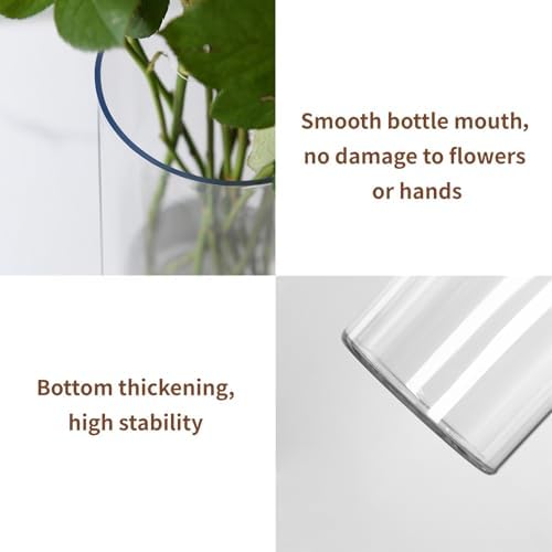 Clear Flower Vase, Non-breakable Vases, 6" W x 10" H, Acrylic Vase, Aesthetic Room Decor Cylindrical Modern Flower Vases for Table Centerpiece, Home Decor, Women Floral Arrangement Gift