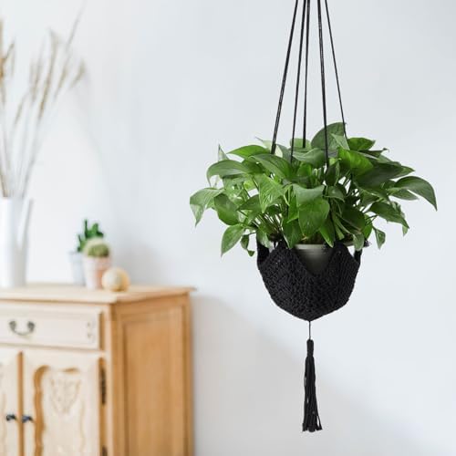 Shappy 1 Pack Boho Macrame Plant Hanger for Indoor