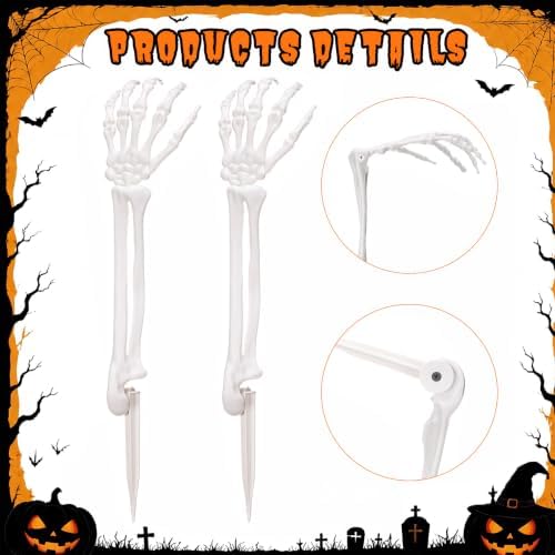 Junkin 12 Pcs Halloween Decorations Outdoor, Skeleton Arms Stakes Kit