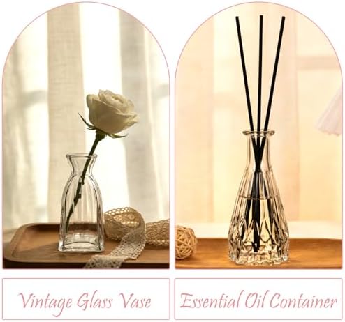 Glass Bud Vases in Bulk, 3pcs Small Glass Vase for Centerpieces