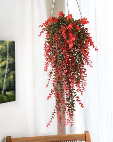 RECUTMS Artificial Monkey Hanging Plants Faux Draping Trailing Greenery 3Pc
