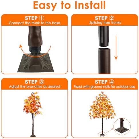 6FT Lighted Maple Tree 150 LED Artificial Fall Tree for Home Decorations