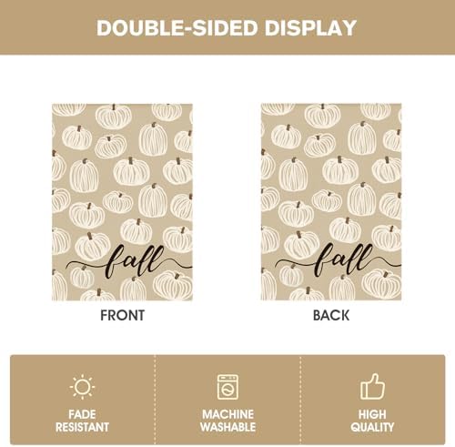 AVOIN colorlife Rustic Pumpkins Fall House Flag 28x40 Inch Outside Gray