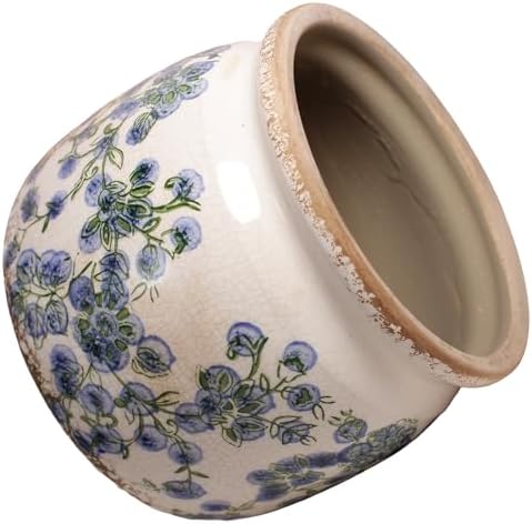 Vintage Cottage Ceramic Planters, French Flower Pot & Vase with Drainage