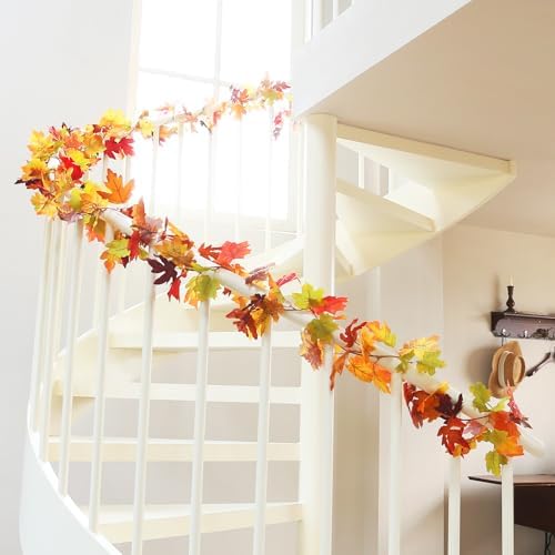 6 Pack Fall Garland with Colorful Autumn Leaves