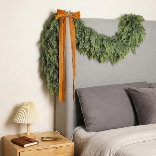 6Ft Christmas Cedar Garland, Realistic Artificial Pine Garlands
