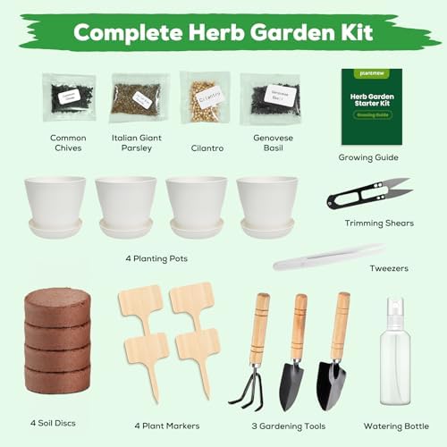 Indoor Herb Garden Starter Kit - Mothers Day Gifts - 4 Non GMO, Heirloom Culinary Herb Seeds, Unique Gardening Gift for Women, Mom, Her, Birthday, Housewarming, Plant Lovers