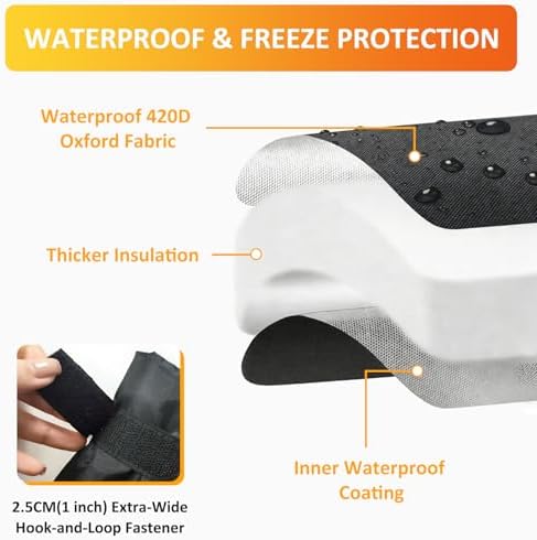 TUPI 2 Pack Outdoor Faucet Covers for Winter, 8.5" H x6.1 W