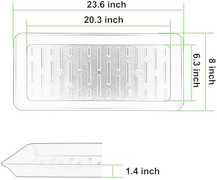 2 Pack Plastic Plant Tray Saucer Rectangular 23 24 Inch, Plant Trays Saucers for Indoor Outdoor, Water Drip Tray for Flower Pot Planter, Windowsill, 8 x 23.6 Inches, Blue