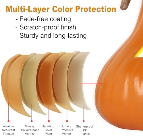 12" Jack O' Lantern - Halloween Pumpkin Decorations - Waterproof Shatterproof Fake Artificial Pumpkin Safe for Indoor Outdoor Decor- Perfect Halloween Party Favors Bell Shaped
