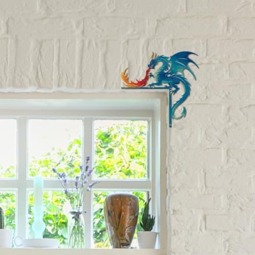 CUTHOLLOW Dragon and Flame Door Topper Sign Wall Art Decor