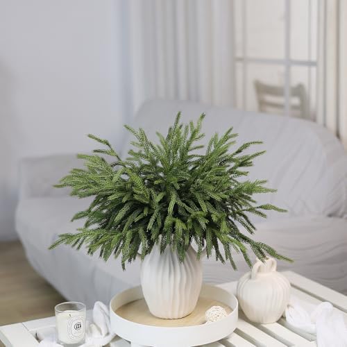 16Pcs 18"Lifelike Touch Artificial Norfolk Pine Branches for Vase Christmas